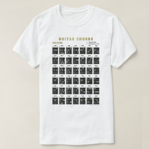 Open Gitaarakkoorden Voor en Achter T-shirt