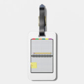 Open Grafiekpapier Notitieboek met Potlood Bagagelabel (Achterkant verticaal)