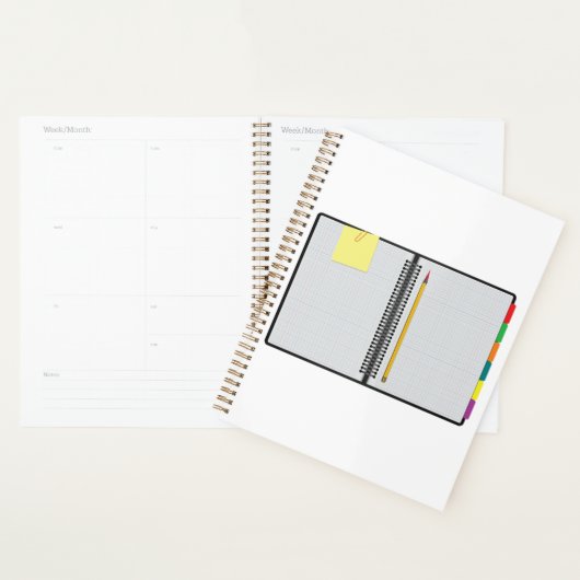 Open Graph Paper Notebook met Potlood Planner (Display)