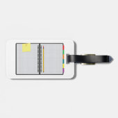 Open Graph Paper Notebook with Pencil Bagagelabel (Achterkant horizontaal)