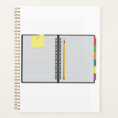 Open Graph Paper Notebook with Pencil Planner (Voorkant)