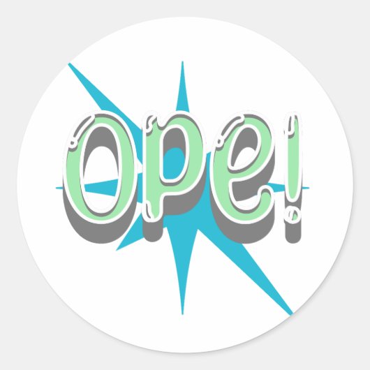 Open, grappige Midwestern Slang | Retro groen en b Ronde Sticker (Voorkant)