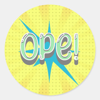 Open, grappige Midwestern Slang | Retro groen en b Ronde Sticker