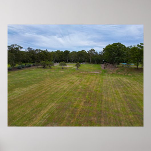 Open Green Field recreatiepark landschap Poster (Voorkant)