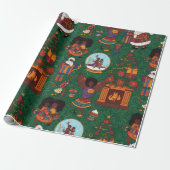 Open haard cadeaupapier (Uitgerold)
