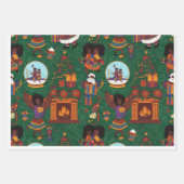 Open haard en Kente stof Inpakpapier Vel (Voorkant 2)