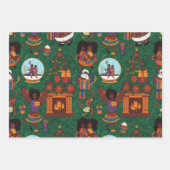 Open haard en Kente stof Inpakpapier Vel (Voorkant)