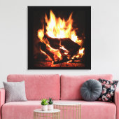 Open haard Flame Wall Art Canvas Afdruk (Insitu (Woonkamer))