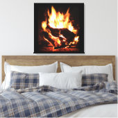 Open haard Flame Wall Art Canvas Afdruk (Insitu (Slaapkamer))