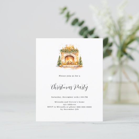 Open haard gezellige home tree budget kerstfeest (Staand voorkant)