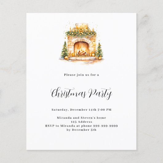 Open haard gezellige home tree budget kerstfeest (Voorkant)