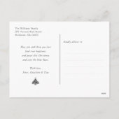 Open haard Kerstkrans Garland Sneeuwvlok Rood Feestdagenkaart (Achterkant)