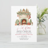 Open haard Kerstvakantie Open Huis Kaart (Staand voorkant)