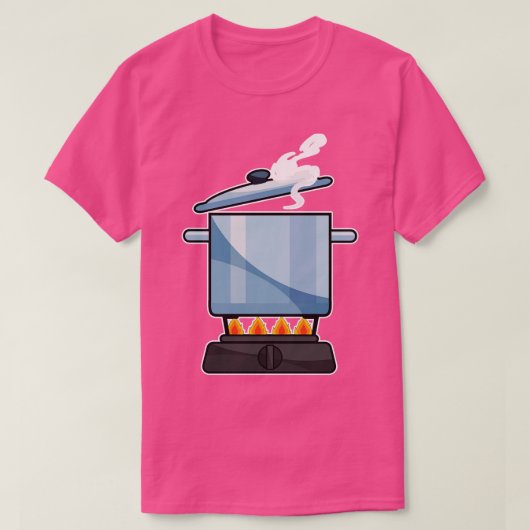 Open haard met Saucepan deksel T-shirt (Design voorkant)