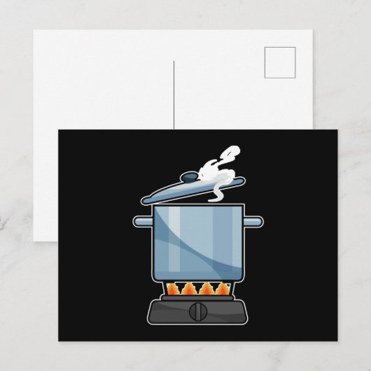 Open haard met steelpan & deksel briefkaart (Voorkant / Achterkant)