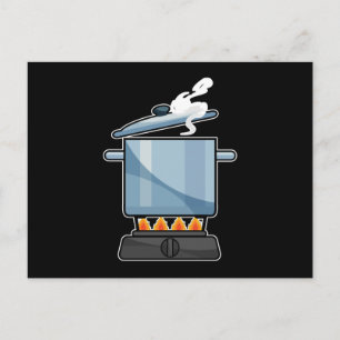 Open haard met steelpan & deksel briefkaart