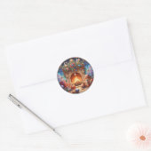 Open haard ronde Stickers (Envelop)