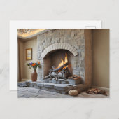 Open haard thuis briefkaart (Voorkant / Achterkant)
