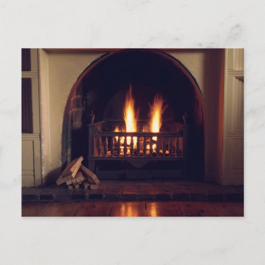 Open haard thuis briefkaart (Voorkant)