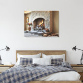 Open haard thuis canvas afdruk (Insitu (Slaapkamer))