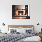 Open haard thuis canvas afdruk (Insitu (Slaapkamer))