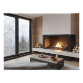 Open haard thuis foto afdruk (Voorkant)