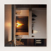 Open haard thuis legpuzzel (Horizontaal)