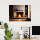 Open haard thuis poster (Thuiskantoor)