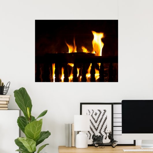 Open haard thuis poster (Thuiskantoor)