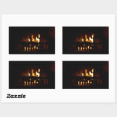 Open haard thuis rechthoekige sticker (Vel)