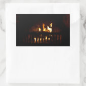 Open haard thuis rechthoekige sticker (Tas)