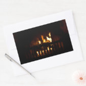 Open haard thuis rechthoekige sticker (Envelop)