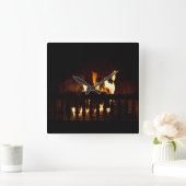 Open haard thuis vierkante klok (Huis)