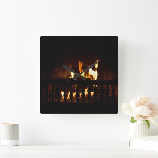 Open haard thuis vierkante klok (Huis)