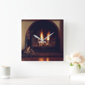 Open haard thuis vierkante klok (Huis)