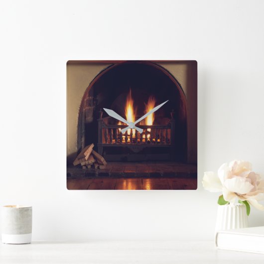 Open haard thuis vierkante klok (Huis)