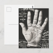 Open hand, handlijnkunde briefkaart (Voorkant / Achterkant)