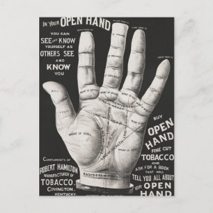 Open hand, handlijnkunde briefkaart