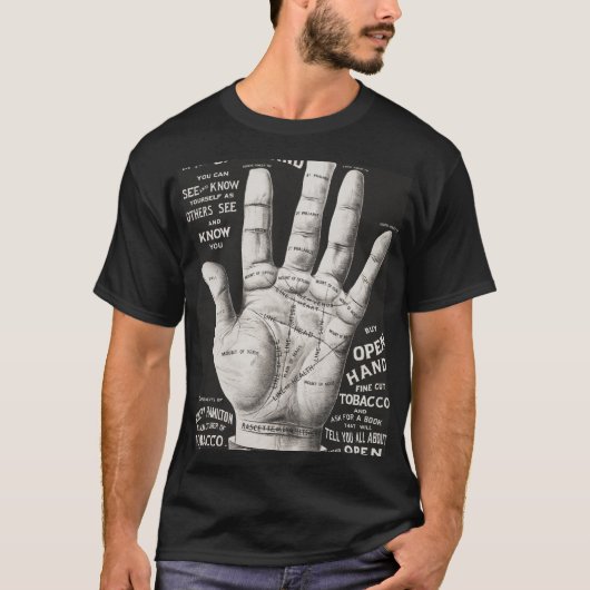 Open hand, handlijnkunde t-shirt (Voorkant)