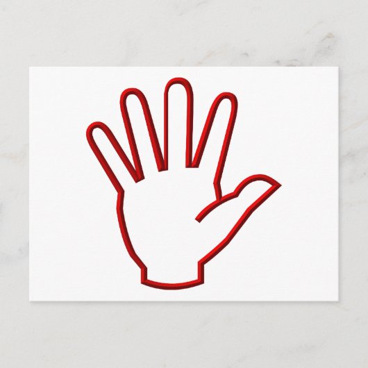 Open hand/hoge vijf/golf briefkaart (Voorkant)