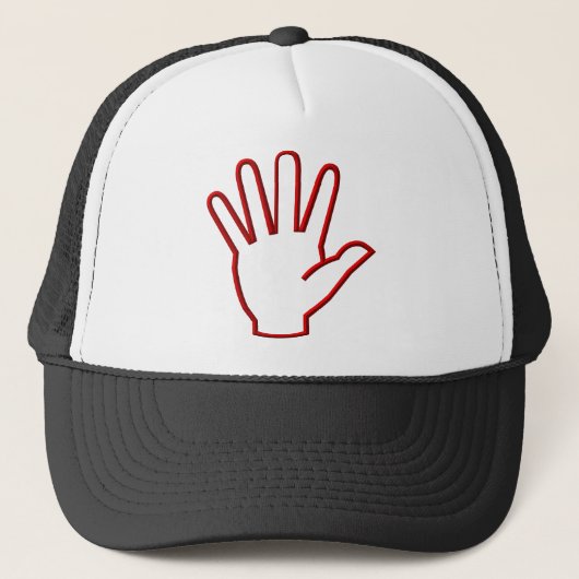 Open hand/hoge vijf/golf trucker pet (Voorkant)