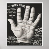 Open Hand Palmistry-afdrukreclame Poster (Voorkant)