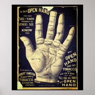 Open Hand Palmistry Vintage Ad   POSTER