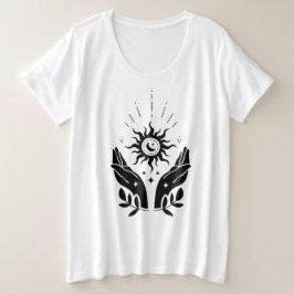 Open Handen Zon en Maan Vibes T-Shirt
