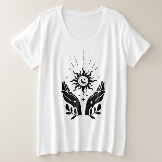 Open Handen Zon en Maan Vibes T-Shirt (Design voorkant)