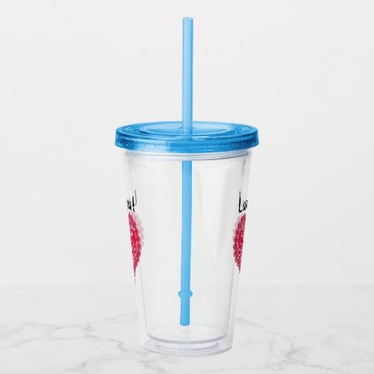 Open hart acryl drinkbeker (Rechts)