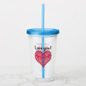 Open hart acryl drinkbeker (Voorkant)
