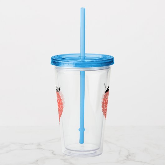 Open hart acryl drinkbeker (Rechts)