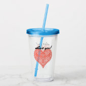 Open hart acryl drinkbeker (Achterkant)