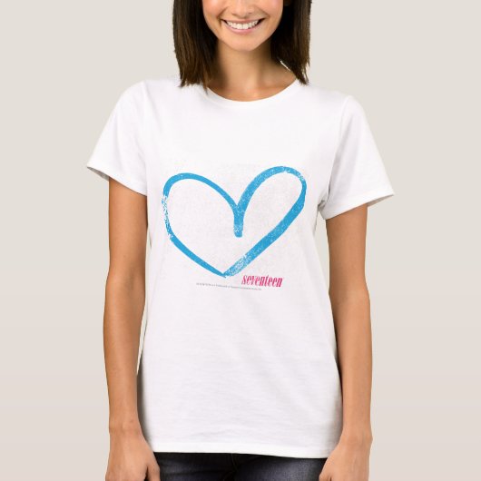 Open hart Aqua T-shirt (Voorkant)